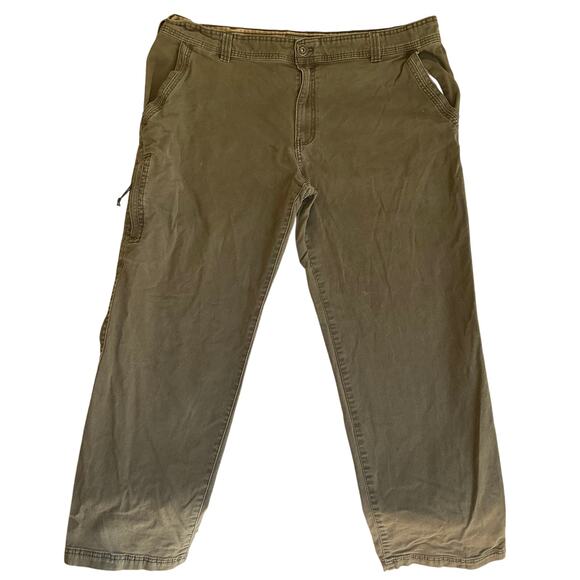 G.H. Bass & Co. Men Canvas Work Pants Size 42x30 Taupe Brown Utility Straight - Picture 1 of 13